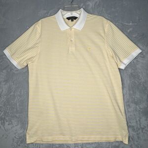 Brooks Brother Original Fit Striped XL Mens Polo 100% Supima Cotton Yellow White
